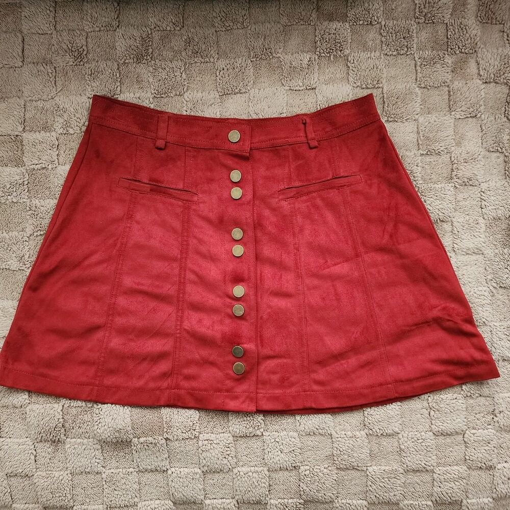 Zara Women's Orange Suede Mini Skirt size M